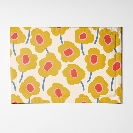 Placemat - Mod Flowers (Yellow)