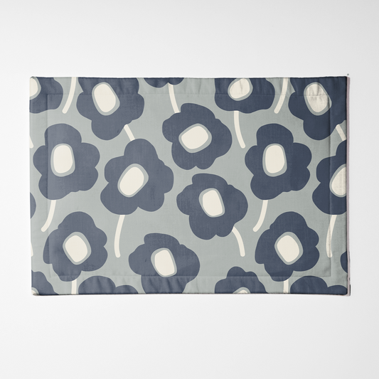 Placemat - Mod Flowers (Grey)