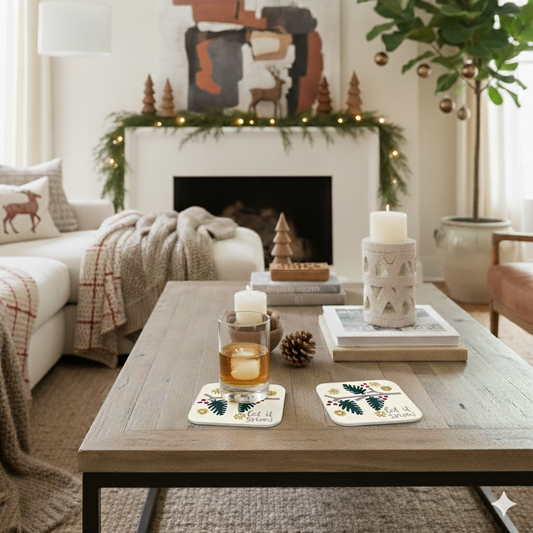 Let It Snow Coasters | Eco-Friendly Winter Host Gift Set of 4