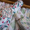 Holiday Flour Sack Tea Towels – Branch & Berry or Modern Evergreen | 27" Square Cotton Napkin, Dish Towel, or Furoshiki Wrap