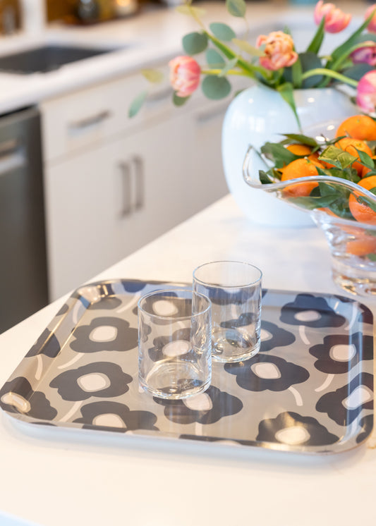 Mod Flower Grey Birch Tray – Minimalist Sustainable Serving Tray