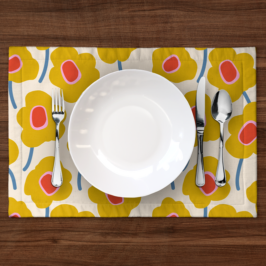 Placemat - Mod Flowers (Yellow)