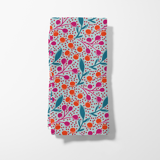 Dinner Napkin Branches + Leaves - Light Blue 