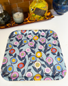 Blue Button Flower Birch Tray – Eco-Friendly Handmade Serving Tray