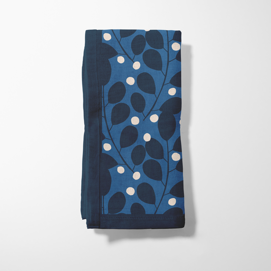 Dinner Napkin - Branches + Dots (Blue)