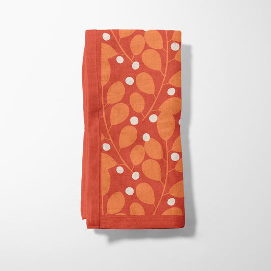 Dinner Napkin - Branches + Dots (Orange)