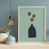 Retro Whimsical Art Print — Billy Balls in Tall Vase