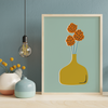 Retro Whimsical Art Print — Billy Balls in Short Vase