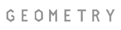 Text 'GEOMETRY' in a geometric font style on a white background