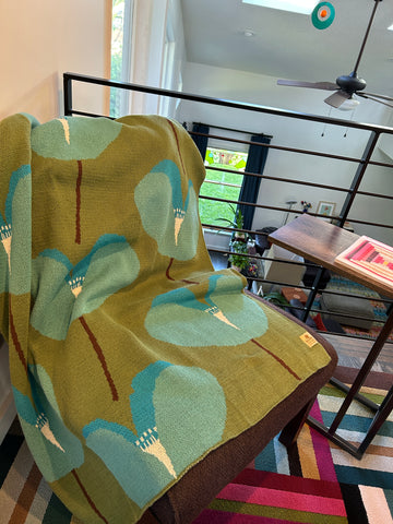 PRE-ORDER! — Knit Throw Blanket | Concentric Ovals | Modern Home Decor (Copy)