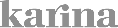 Gray 'karina' logo text on a white background