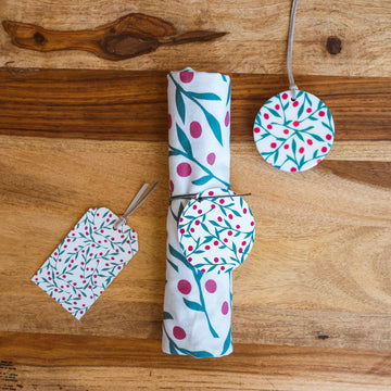 Branches + Berries Bundle - Tea Towel + Coasters