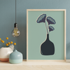 Retro Whimsical Art Print — Lotus Pods in Vase