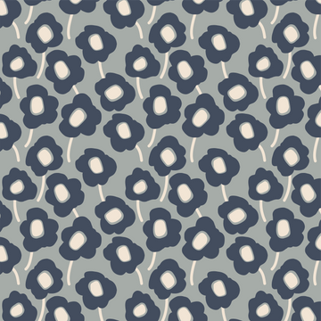 Dinner Napkin - Mod Flowers (Grey)