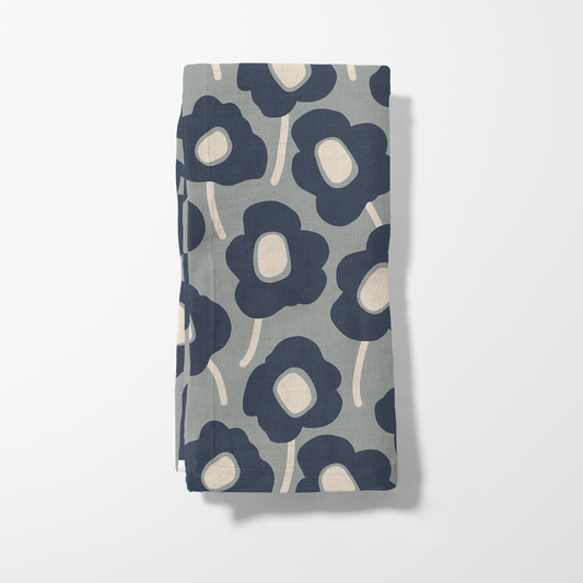 Dinner Napkin - Mod Flowers (Grey)