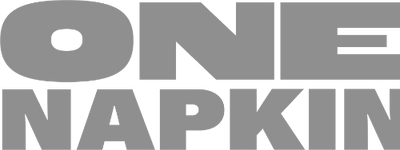 Gray 'ONE NAPKIN' logo on a white background