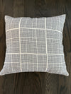 Mod Flower + Grey Hatch Double-Sided Linen Pillow – 18"x18"