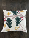 Let It Snow + Berry & Pine Double-Sided Holiday Pillow – 18"x18" Linen, Hand-Drawn, Made in Lithuania