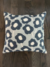 Mod Flower + Grey Hatch Double-Sided Linen Pillow – 18"x18"