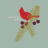 Hand-Drawn 8x8 Art Print with Cardinal and Botanical Design — Peace on Earth