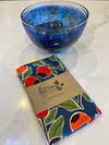 Rose Hips Tea Towel – Bold Hand-Drawn Floral Linen for a Colorful Kitchen