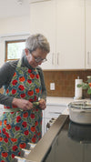 Rose Hips Apron – Hand-Drawn Organic Cotton Apron with Pockets
