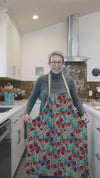 Rose Hips Apron – Hand-Drawn Organic Cotton Apron with Pockets