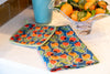 Rose Hips Tea Towel – Bold Hand-Drawn Floral Linen for a Colorful Kitchen