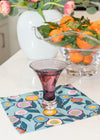 Cocktail Napkin - Button Flowers (Blue)