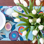 Table Runner - Button Flowers (Blue)