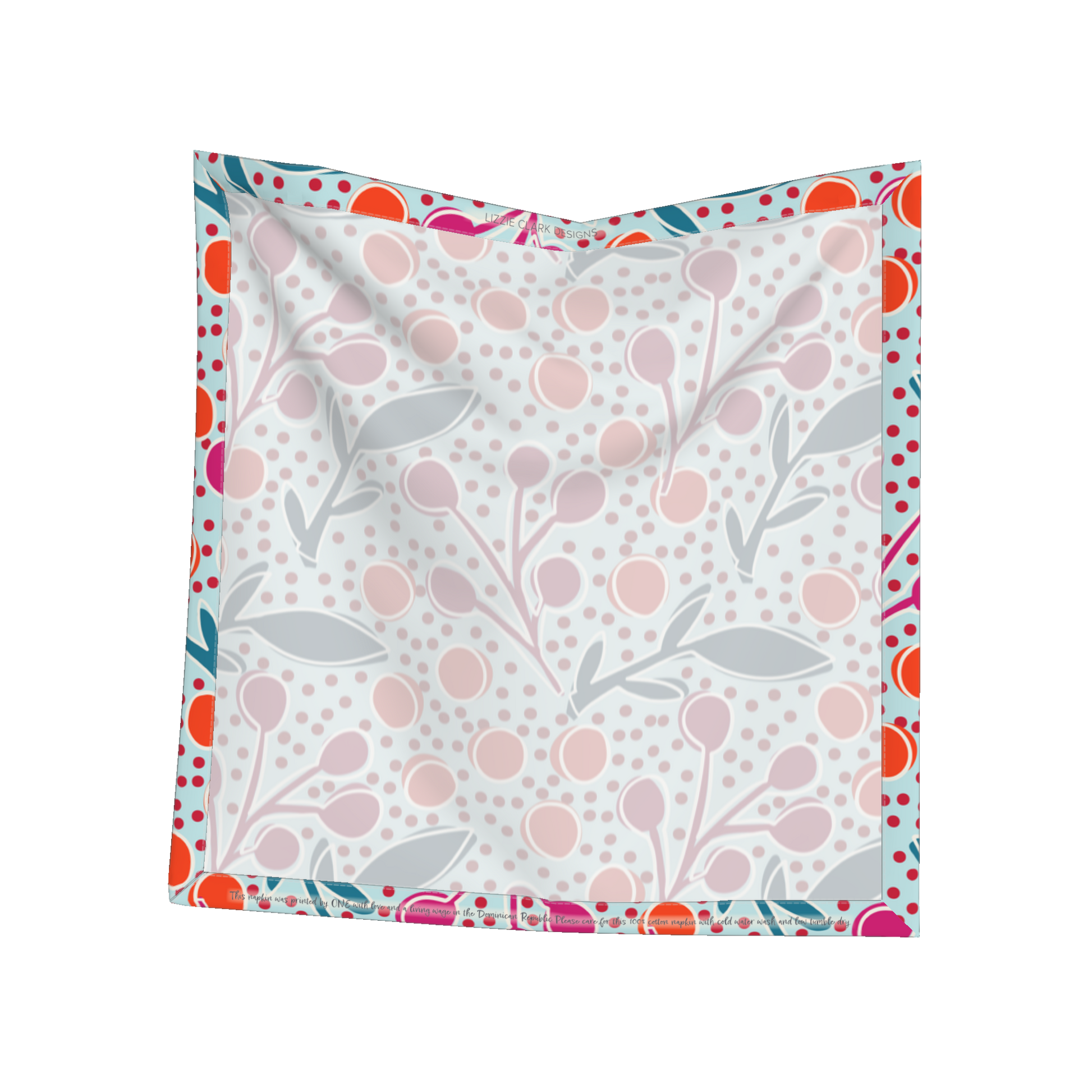 Dinner Napkin Branches + Leaves - Light Blue 