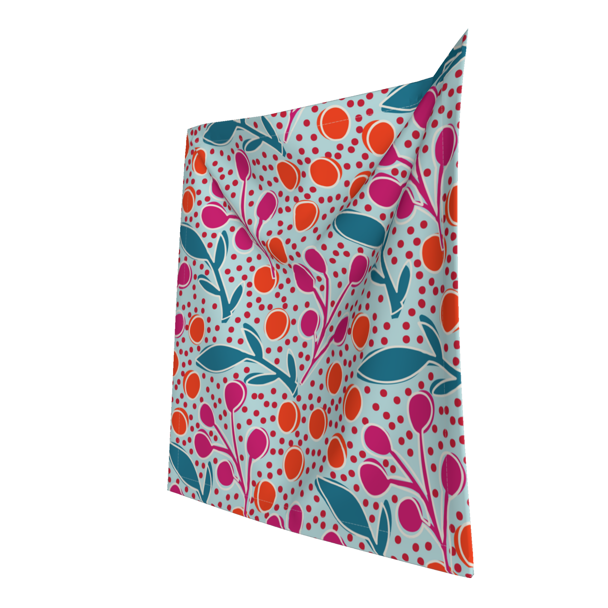 Dinner Napkin Branches + Leaves - Light Blue 